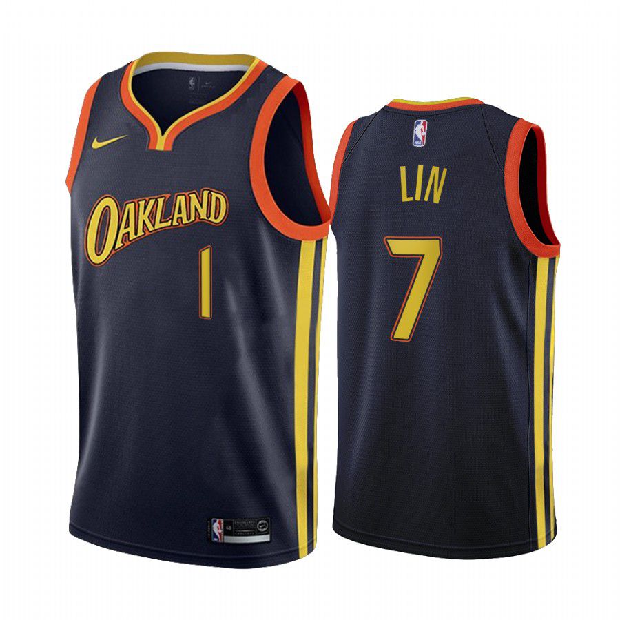 Men Golden State Warriors #7 jeremy lin navy city edition oakland 2020 nba jersey